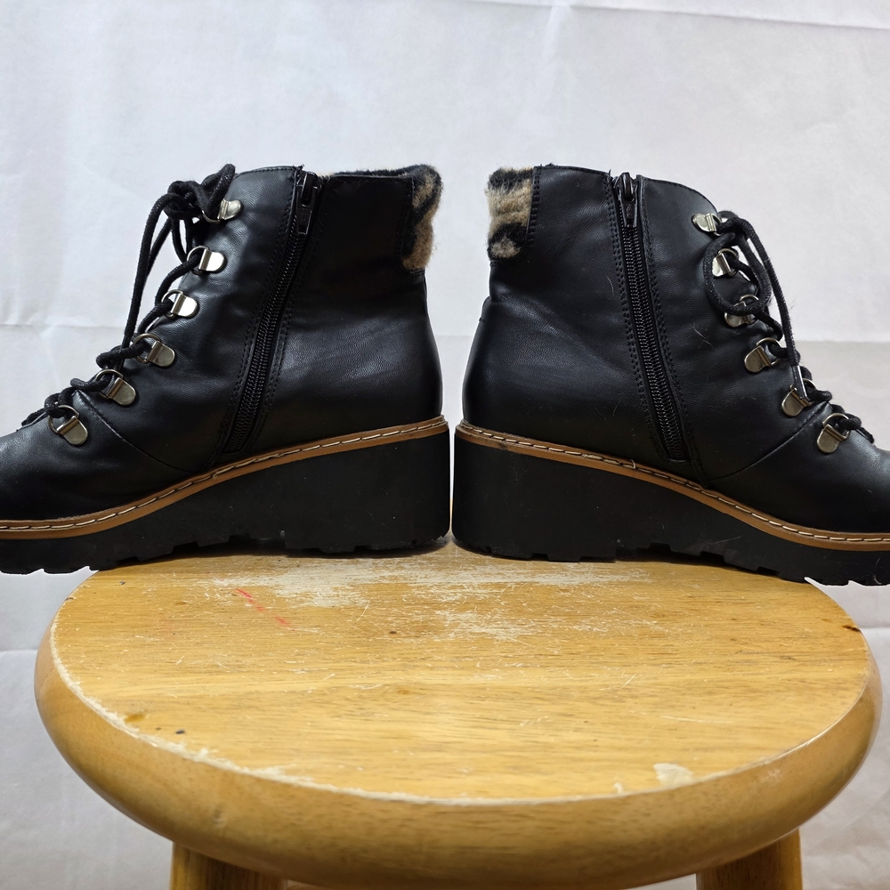 BareTraps Black Ankle Boots with Tan Accents - Picture 12 of 15